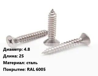 Саморез 4.8 L=25 сталь RAL 6005